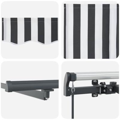 Luifel handmatig uittrekbaar en LED 500x300 cm antraciet en wit