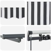 Luifel handmatig uittrekbaar en LED 500x300 cm antraciet en wit - thumbnail