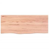 Wandschap 100x40x(2-4)cm behandeld massief eikenhout lichtbruin - thumbnail