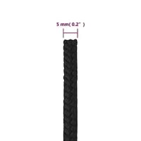 VidaXL Boottouw 5 mm 500 m polypropeen zwart - thumbnail
