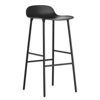 Normann Copenhagen Form Barkruk Low 75 cm - Staal - Zwart - thumbnail