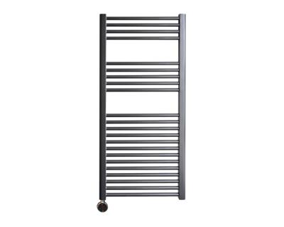 Radiator Sanicare Paxton Elektrisch 111,8 x 45 cm Gunmetal Thermostaat Chroom Linksonder Sanicare