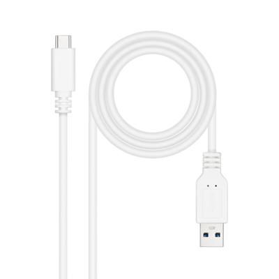 NANOCABLE 10.01.4001-L150-W - USB 3.1-kabel, Gen2 10 Gbit/s 3A, USB-C-stekker naar USB-A-stekker, wit, 1,5 m