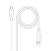 NANOCABLE 10.01.4001-L150-W - USB 3.1-kabel, Gen2 10 Gbit/s 3A, USB-C-stekker naar USB-A-stekker, wit, 1,5 m - thumbnail