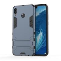 Schokbestendige PC + TPU Case voor Huawei Honor 8X Max met houder (marineblauw) - thumbnail