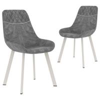 vidaXL Eetkamerstoelen 2 st kunstleer zwart - thumbnail