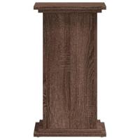Plantenstandaard 33x33x60 cm bewerkt hout bruin eikenkleurig - thumbnail
