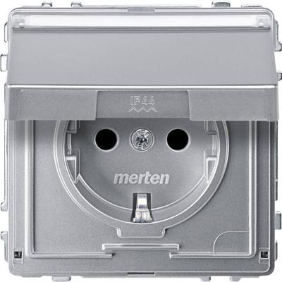 Merten MEG2312-7260 Wandcontactdoos AquaDesign Aluminium 1 stuk(s)