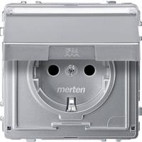 Merten MEG2312-7260 Wandcontactdoos AquaDesign Aluminium 1 stuk(s) - thumbnail