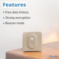 Shelly Shelly BLU H&T Mocha Temperatuursensor en luchtvochtigheidssensor Bluetooth - thumbnail