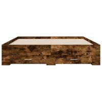 Bedframe met lades bewerkt hout gerookt eikenkleurig 150x200 cm - thumbnail