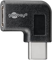 Goobay 45402 USB-C 90° schuine OTG Super Speed adapter voor de aansluiting van USB-C oplaadkabels - voert USB-C-kabel naar links of rechts af - thumbnail