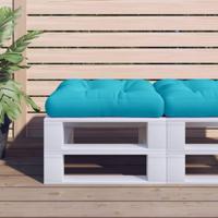 Palletkussen 50x50x12 cm stof turquoise - thumbnail
