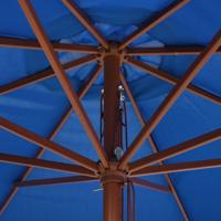 VidaXL Parasol met houten paal 350 cm blauw - thumbnail