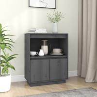 Dressoir 60x34x75 cm massief grenenhout grijs - thumbnail