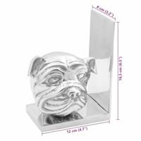 VidaXL Boekensteunen 2 pcs zilver 8 x 12 x 16,5 cm aluminium - thumbnail