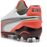 PUMA King Ultimate Gras / Kunstgras Voetbalschoenen (MG) Wit Felrood Zwart - thumbnail
