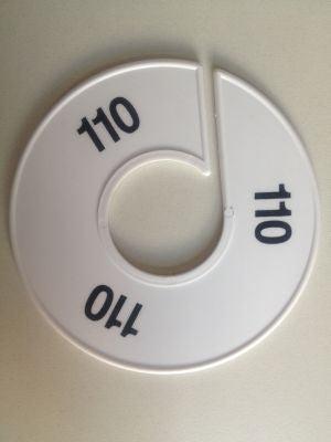 Maatring 11 cm wit/zwart 110