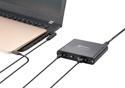 LVSUN LS-Q5U-PD USB-laadstation 80 W 4x USB-A, 1x USB-C USB PD, QC 3.0 Zwart Binnen USB Power Delivery (USB-PD)