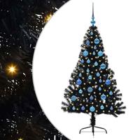 VidaXL Kunstmatig voorverlicht kerstboom met 150 led zwart 150 cm pvc - thumbnail