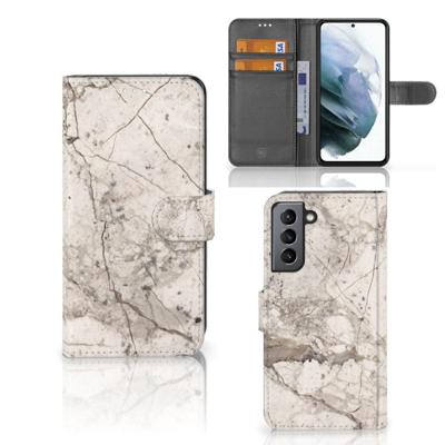 Samsung Galaxy S21 FE | Bookcase | Marmer Beige