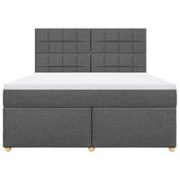 Boxspring met matras stof donkergrijs 180x200 cm - thumbnail