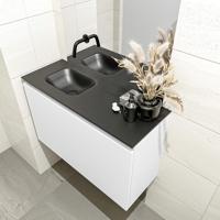 MONDIAZ OLAN 80cm toiletmeubel talc. LEX wastafel urban links geen kraangat - thumbnail