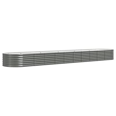 VidaXL Plantenbak 440x80x36 cm gegalvaniseerd staal grijs