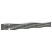 VidaXL Plantenbak 440x80x36 cm gegalvaniseerd staal grijs - thumbnail