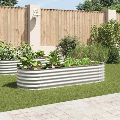 VidaXL Plantenbak verhoogd 240x80x44 cm gegalvaniseerd staal zilver VidaXL Plantenbak verhoogd 240x80x44 cm gegalvaniseerd staal zilver