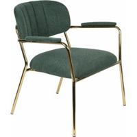 ZILT Fauteuil 'Kolten' met armleuning, kleur Goud/Donkergroen - thumbnail