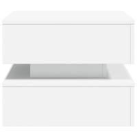 Salontafel met LED-verlichting 50x50x40 cm wit - thumbnail