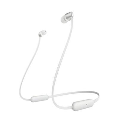 Sony WI-C310 draadloze in-ear hoofdtelefoon, 15 uur batterijduur, voice assistent, magnetische oordopjes, ontwerp met achter-the-neck, geïntegreerde headset-functie, headset met microfoon, wit