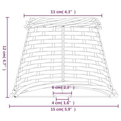 VidaXL Lampenkap ø15x12 cm wicker wit