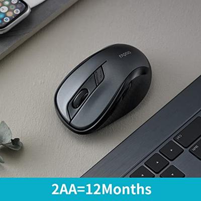 Rapoo M500 Silent Multi-mode Draadloze Muis Muis Zwart - thumbnail