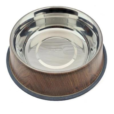 Nobleza Luxe hondenvoerbak - RVS met houtmotief - Maat L
