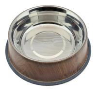 Nobleza Luxe hondenvoerbak - RVS met houtmotief - Maat L - thumbnail
