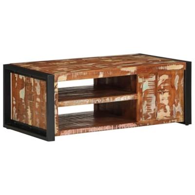 Salontafel 90x50x36 cm massief gerecycled hout meerkleurig