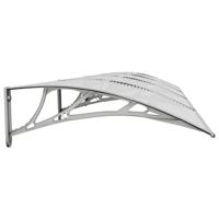 Deurluifel 400x75 cm polycarbonaat grijs en transparant - thumbnail