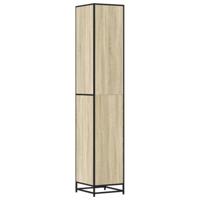 Badkamerkast 35x37,5x188,5 cm hout en metaal sonoma eikenkleur - thumbnail