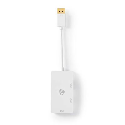 Nedis CCGP37366WT02 Displayport Multipoort-adapterkabel Mini-displayport Male - Vga Female + Dvi-d 24+1-pins Female + Hdmi™ 2.0 Uitgang 0,2 M Wit