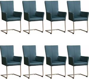 Set van 8 Leren eetkamerstoelen Dry - met armleuning - Echt leer, Industrieel, Comfortabel en kies uit meer dan 150+ kleuren - Ontdek de Vele Leersoorten en Kleuren bij ShopX