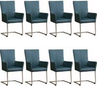 Set van 8 Leren eetkamerstoelen Dry - met armleuning - Echt leer, Industrieel, Comfortabel en kies uit meer dan 150+ kleuren - Ontdek de Vele Leersoorten en Kleuren bij ShopX - thumbnail