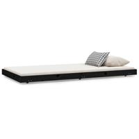 Bedframe massief grenenhout zwart 100x200 cm - thumbnail