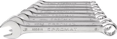Promat/Tecwerk Ring-steeksleutelset | 12-delig sleutelwijdte 6-22 mm | model A chroom-vanadiumstaal - 4000823603