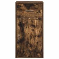 Dressoir met lade Gerookt eiken 38 x 34,5 x 75 cm Bewerkt hout - thumbnail