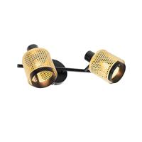 QAZQA Industriële spot zwart met goud 2-lichts - Kayden - thumbnail