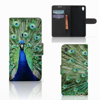 Sony Xperia Z5 | Z5 Dual Telefoonhoesje met Pasjes Pauw - thumbnail