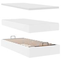 Ottomaanse bed met matras 80x200cm kunstleer wit - thumbnail