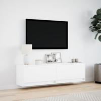 Tv-wandmeubel met LED-verlichting 140x31x38 cm wit - thumbnail